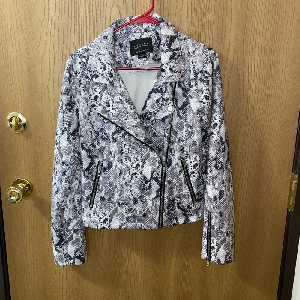 Sanctuary Women's Snake Print Jacket - Black and Gray